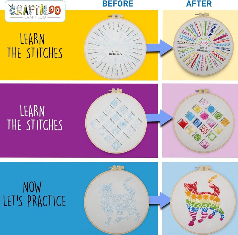 CRAFTILOO Embroidery Kit for Beginners Cross Stitch Kits for Beginners Embroidery Kits for Adults Cross Stitch kit Beginner Embroidery kit for Adults Cat - Image 5